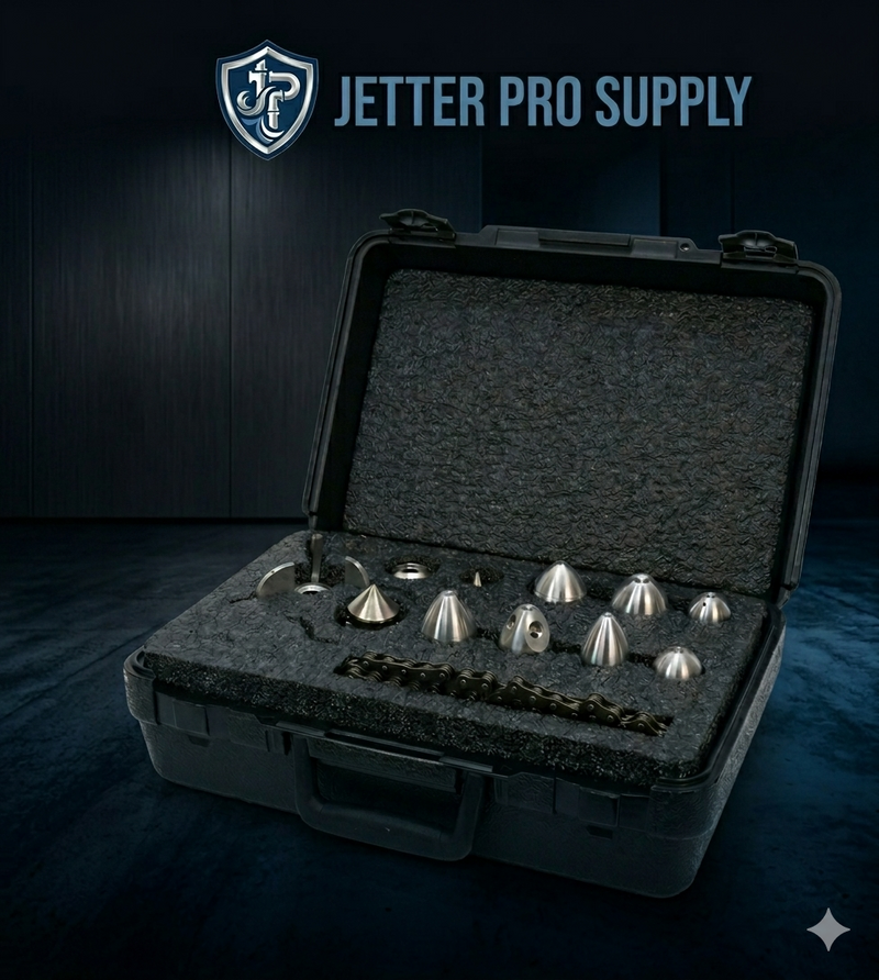 Professional drain jetting nozzle