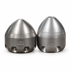 KEG 3/8-inch Cleaning and Traction nozzle kit, showing the two machined steel nozzle bodies